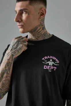 Sale boohooMAN Tall Man Active Training Dept. Oversized T-shirt black