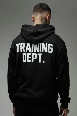 Fashion boohooMAN Tall Man Active Training Dept. Zip Through Hoodie black