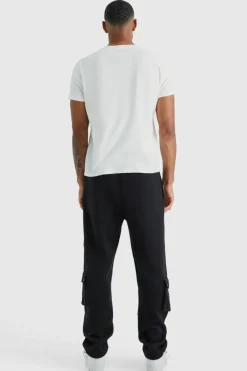 Shop boohooMAN Tall Multi Pocket Cargo Jogger With Cuff black