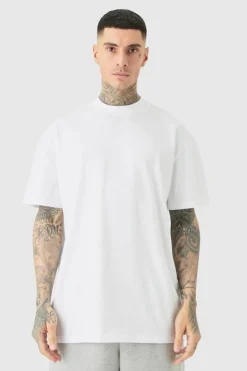 Best boohooMAN Tall Oversized Extended Neck T-shirt white