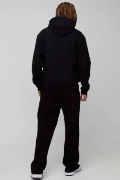Store boohooMAN Tall Oversized MMXIII Embossed Hoodie black