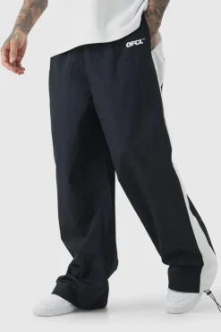 Cheap boohooMAN Tall Side Panel Track Pants in black
