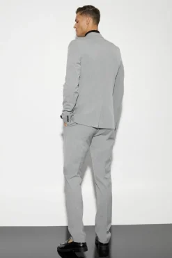 Best Sale boohooMAN Tall Skinny Single Breasted Suit Jacket grey