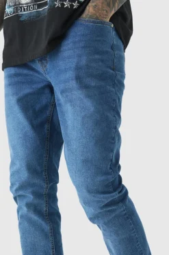 New boohooMAN Tall Skinny Stretch Jeans mid blue