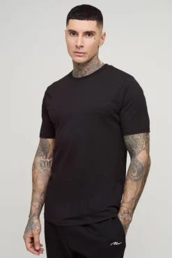 New boohooMAN Tall Slim Fit Basic T-Shirt black
