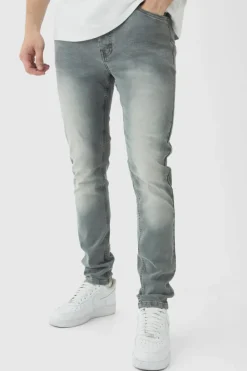 Flash Sale boohooMAN Tall Slim Rigid Jeans mid grey