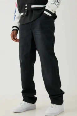 Fashion boohooMAN Tall Slim Rigid Jeans washed black