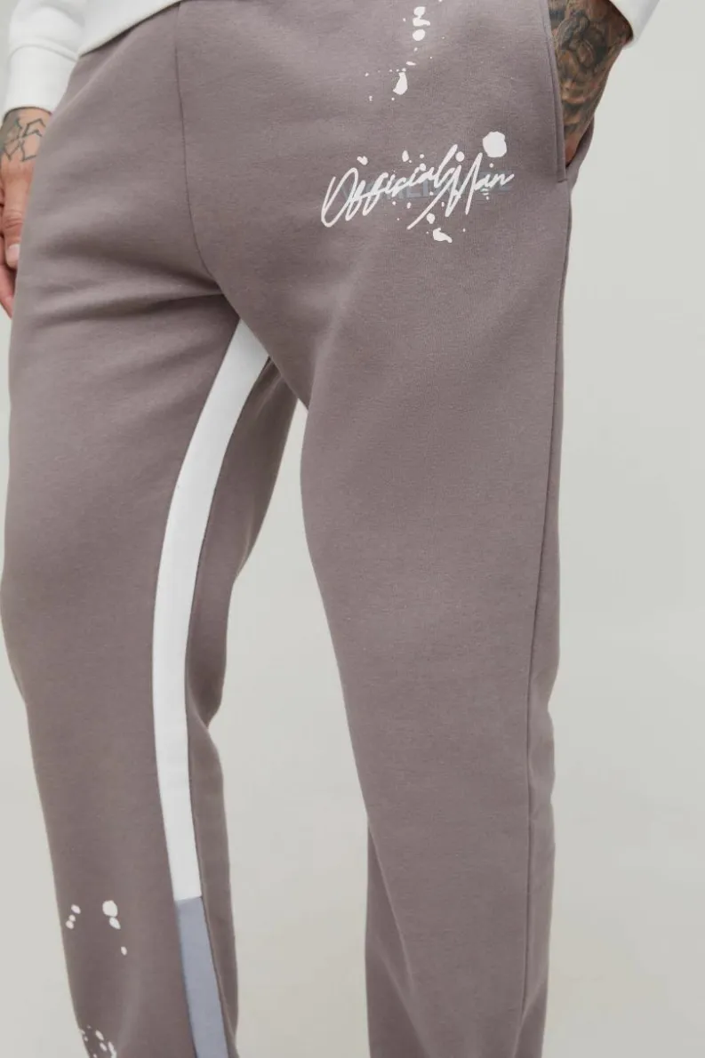 Cheap boohooMAN Tall Slim Stacked Flare Jogger With Gusset Panel grey