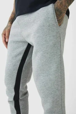 Best Sale boohooMAN Tall Stacked Fit Gusset Jogger grey marl