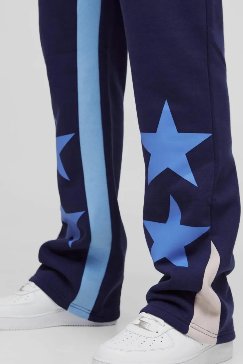 Best Sale boohooMAN Tall Star Gusset Jogger navy