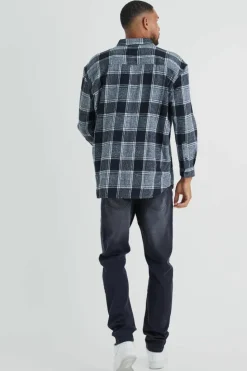 Hot boohooMAN Tall Straight Rigid Jeans washed black
