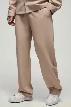 Best Sale boohooMAN Tall Stretch Woven Relaxed Fit Trousers stone