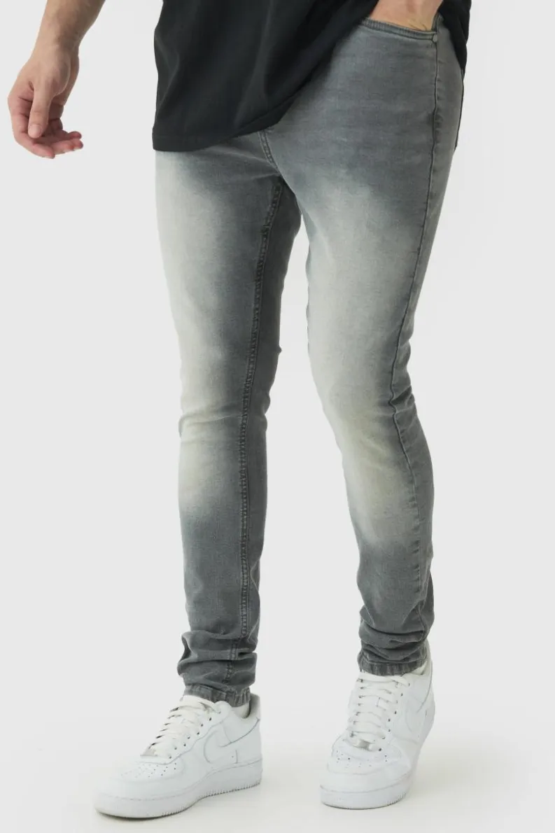 New boohooMAN Tall Super Skinny Stretch Jeans mid grey