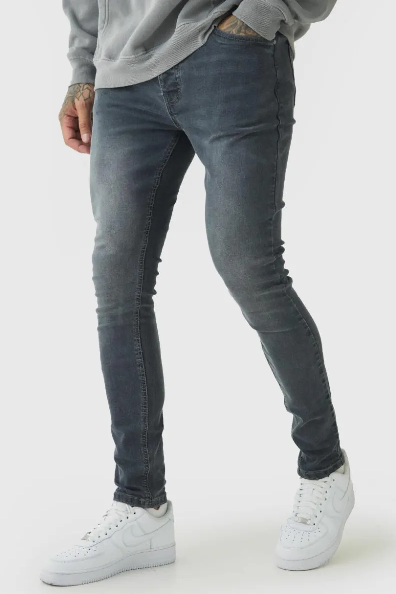 New boohooMAN Tall Super Skinny Stretch Jeans mid grey