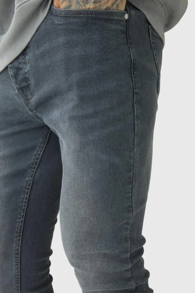 New boohooMAN Tall Super Skinny Stretch Jeans mid grey