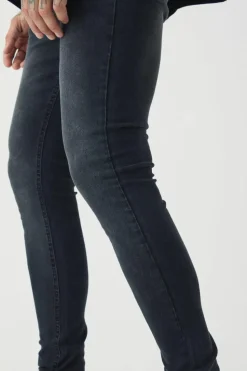 Hot boohooMAN Tall Super Skinny Stretch Jeans washed black