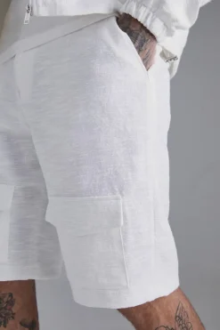 Flash Sale boohooMAN Tall Textured Cotton Jacquard Smart Hooded Jacket white