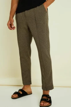 New boohooMAN Tapered Crop Pintuck Elasticated Waist Smart Jogger taupe