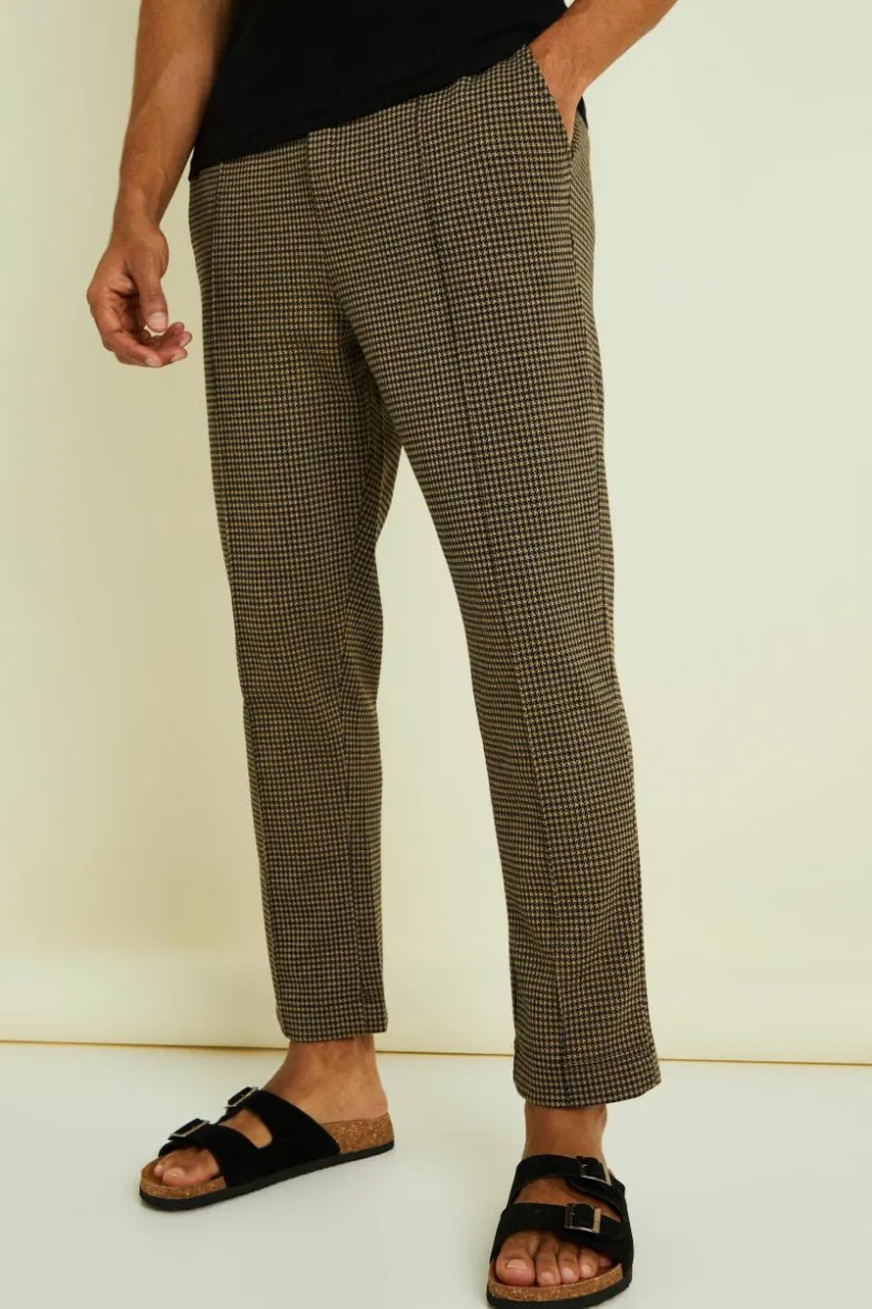 New boohooMAN Tapered Crop Pintuck Elasticated Waist Smart Jogger taupe