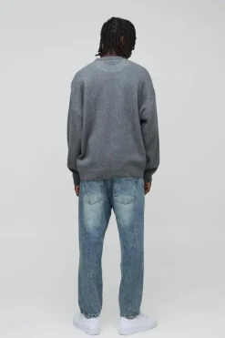 New boohooMAN Tapered Fit Rigid Jeans vintage blue