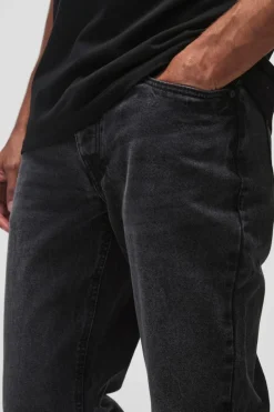Online boohooMAN Tapered Rigid Jean in charcoal