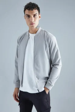 Cheap boohooMAN Technical Stretch Smart Bomber Jacket grey