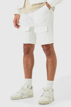 Online boohoo Textured Jacquard Smart Set white