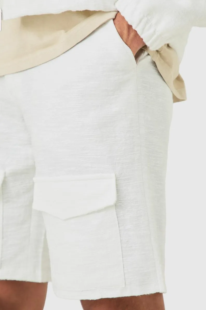 Online boohoo Textured Jacquard Smart Set white