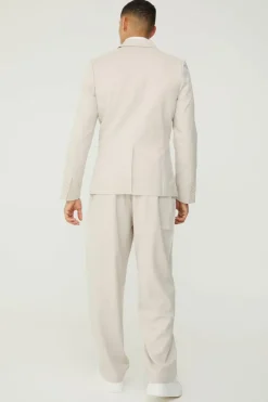 Sale boohoo Textured Mix & Match Suit Set in stone