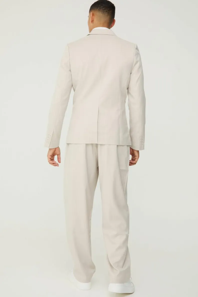 Sale boohoo Textured Mix & Match Suit Set in stone