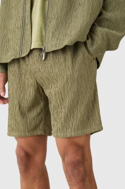 Shop boohoo Textured Satin Oversized Fit Zip Up Harrington Suit khaki