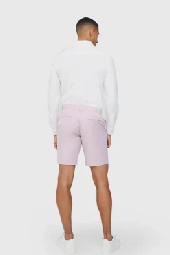 Sale boohooMAN Textured Slim Fit Suit Shorts lilac
