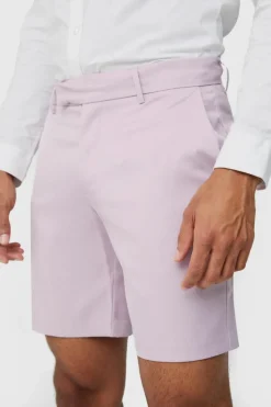 Sale boohooMAN Textured Slim Fit Suit Shorts lilac
