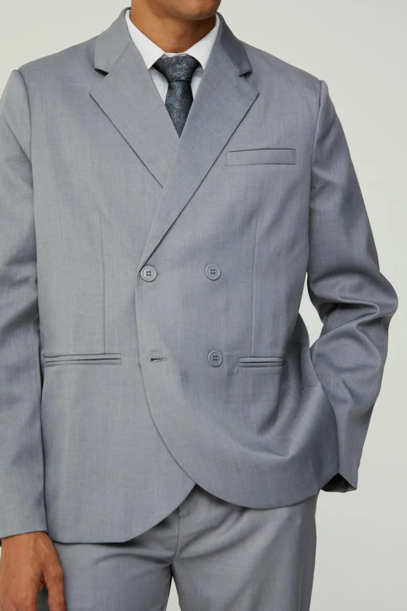 New boohoo Textured Three Piece Suit grey