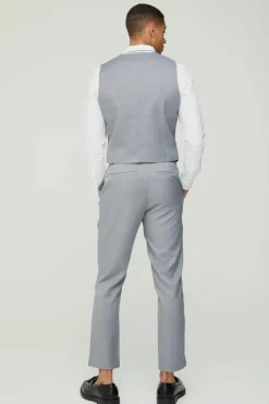 Outlet boohooMAN Textured Waistcoat grey