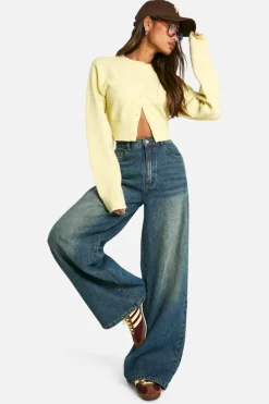 Outlet boohoo The Straight Leg Jean mid blue