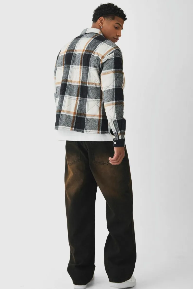 Sale boohoo Tinted Denim Set brown