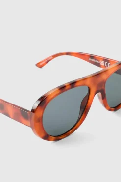 Outlet boohooMAN Tortoise Retro Sunglasses brown