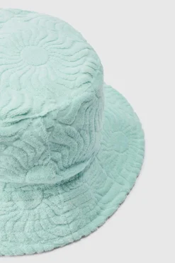 Sale boohooMAN Towelling Bucket Hat In light blue
