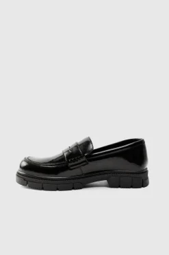 Discount boohooMAN Track Sole Loafer black