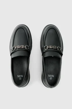 Best Sale boohooMAN Track Sole Snaffle Loafer black