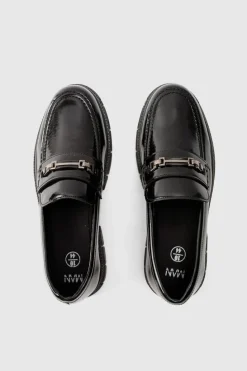 Store boohooMAN Track Sole Snaffle Loafer black