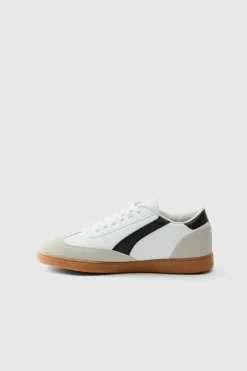 Fashion boohooMAN Trainer With Panel Detail In PU grey
