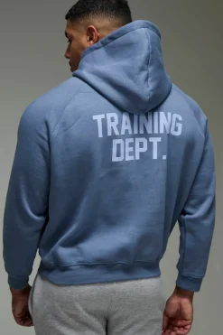 Cheap boohooMAN Training Dept Boxy Hoodie steel