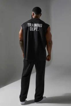 Shop boohooMAN Training Dept Loopback Relaxed Fit Joggers black