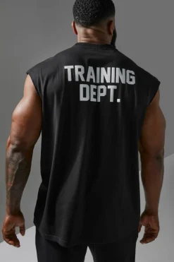 Outlet boohooMAN Training Dept Oversized Tank black