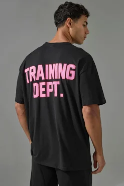 New boohooMAN Training Dept Oversized T-shirt black