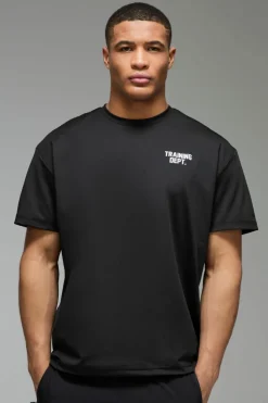 Best boohooMAN Training Dept Performance Oversized T-shirt black