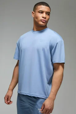 Best boohooMAN Training Dept Performance Oversized T-shirt steel