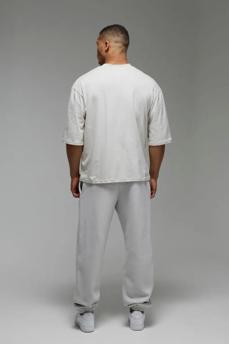 Hot boohooMAN Training Dept Pin Tuck Oversized Jogger grey